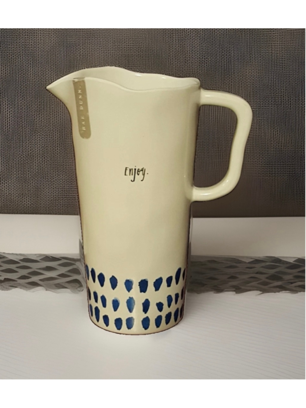 NWT Rae Dunn Serveware Pitcher One Size Ivory Blue